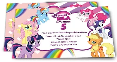 Personalised My Little Pony Birthday Party Invitations X5 For Children • £3.25