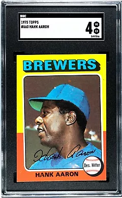 1975 Topps #660 Hank Aaron - Brewers - ( SGC 4VG/EX ) HOF • $24.99