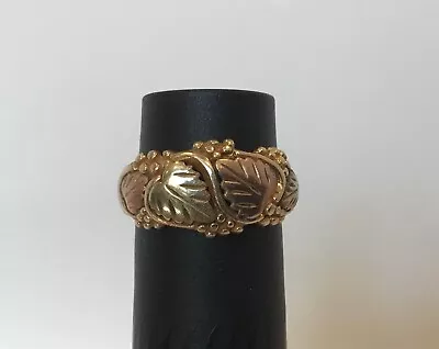 Vintage 10k Tri Color Black Hills Gold Ring * Leaf Grapes Vines 4g * Unisex • $159.99