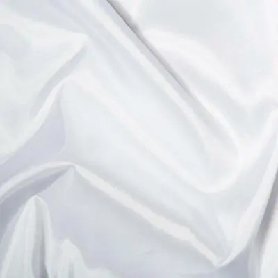Taffeta Metallic Silk Satin Dress Fabric Material - WHITE • £22.99