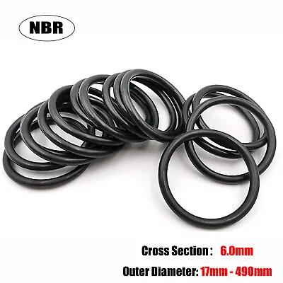£2.99 • Buy 6.0mm Cross Section O Rings NBR Nitrile Rubber 17mm-490mm OD Oil Resistant Seals