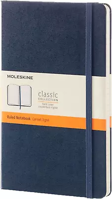 Moleskine Classic Notebook Hard Cover Large 5  X 8.25  Ruled/Lined Sapphire • $23.61