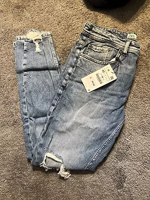 Zara Man Light Acid Wash Skinny Ankle Jeans Men’s US 32 - Destroyed Look • $5