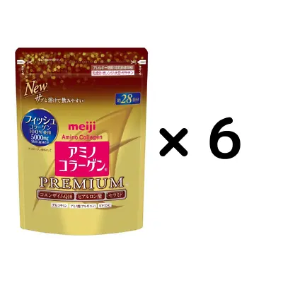 Meiji Amino Collagen Premium Powder Refill 196g Set Of 6 Beauty Anti-aging New • $229