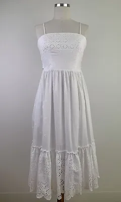 $39 • Buy Forever New Size 8 Midi Dress White 100% Cotton Broderie Anglaise Eyelet Lace