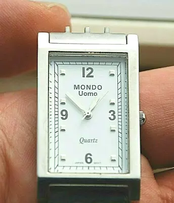 MONDO UOMO Italian Women's Quartz Watch MU 1002 05 Silver Tone Vintage 1980's Mu • $69.12