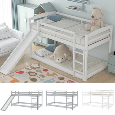 £214.99 • Buy 3ft Single Bunk Beds Pine Wood Kids Furniture Bed Frame High Sleeper With Slide
