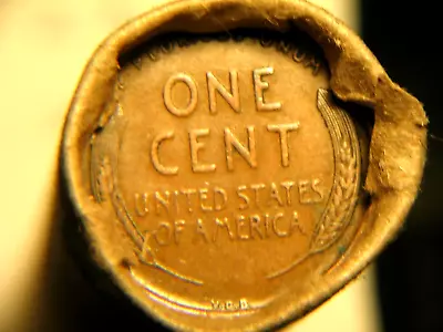 Lincoln 50 Wheat Cent Roll W/ 1909 Vdb Reverse & 1909 Obverse Ends! 50%+pre-1940 • $0.99