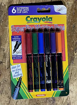 CRAYOLA 6 Superfine Writing Pens Medium 0.8mm Nib Multi Colours Drawing Washable • £5.95