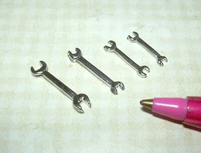 Miniature Set Of 4 Loose Silver Metal Wrenches: DOLLHOUSE 1:12 Scale • $2.25