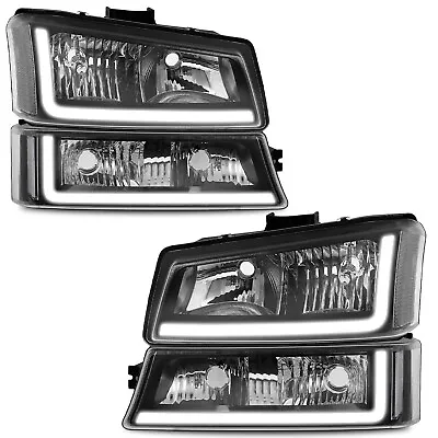 LED DRL Headlights For 2003-2007 Chevy Silverado Avalanche + Signal Bumper Lamps • $84.99