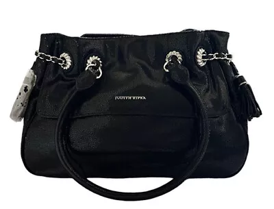 Judith Ripka Mulberry Stingray Embossed Black Large Leather Satchel Bag - New • $115