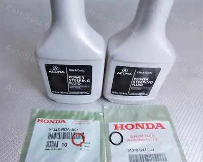 OEM GENUINE Acura Power Steering Pump Oil O-Ring Seals & Fluid - 4 Pc Reseal Kit • $22.95