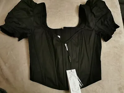 Corset Story Zadie Black Front Zip Sleeve Crop Corset Top Size 30 (31-32  Waist • £33.25