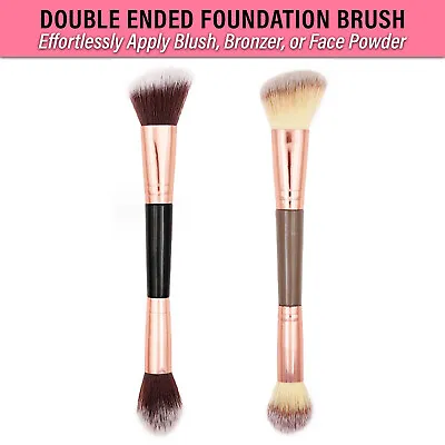 Dual Ended Foundation Blush Makeup Brush Blending Liquid Powder Concealer Cream • $13.95