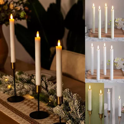 2 Pack LED Flameless Taper Candle Light Battery Long Candlestick Dinner Candles • £6.99