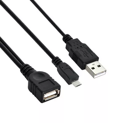 Cablecy Micro USB Host OTG Cable With USB Power For Samsung S2 I9100 S3 I9220 • $5.99