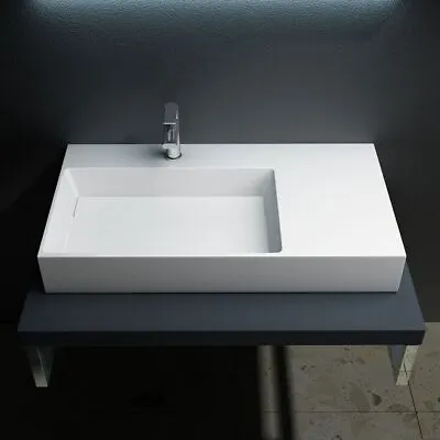 £155.19 • Buy Durovin Bathroom Basin Bowl Sink Stone Resin Wall Hung Counter Top Full Range
