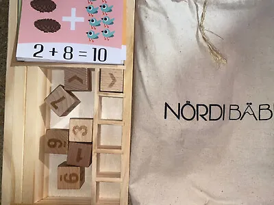 Nordi Babi Wooden Learning Mathematics Toy - 35 Flash Cards Addition Subtraction • £11