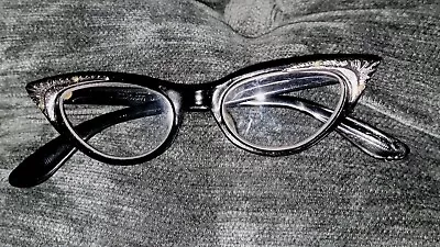 Swan USA Vintage Retro 1950s/60s Size 5 1/4 Eyeglasses Cat Eye Glasses W/ Lenses • $45