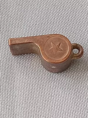 VINTAGE MINIATURE COPPER WHISTLE W STARS • $12.99