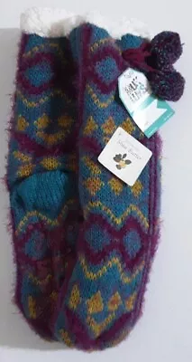 Muk Luks Slipper Socks Womens Knit Cozy Infused With Shea Butter S/M (6-8) • $12.97
