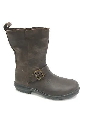 UGG Women's Hapsburg Mid Stout Brown Leather Waterproof Boots Moto 1120783 • $89.99