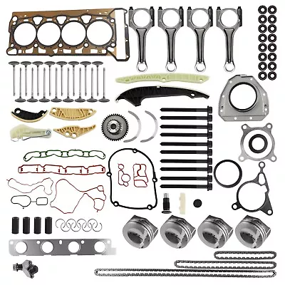 Engine Overhaul Rebuild Pistons & Rods Kit For Jetta GLI  Passat Scirocco Tiguan • $299.28