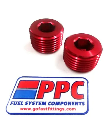 Pipe Plugs 3/4  NPT W/ Allan Head Red Anodized Aluminum 2 Per Pk • $16.99