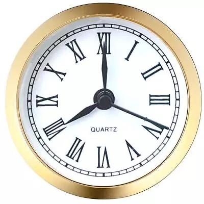 HILLHOME Mini Clock Insert 2.4 Inch (61 Mm) Round Quartz Inch/61mm Gold  • $13.20