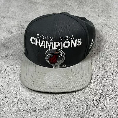 Miami Heat Adidas Hat 2012 NBA Champions Snapback Hat Adjustable Adult Gray Hat • $17.95
