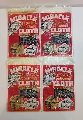 4x Vintage Miracle Cloth All Purpose Polishing Cloth With Lemon Oil • $24.99