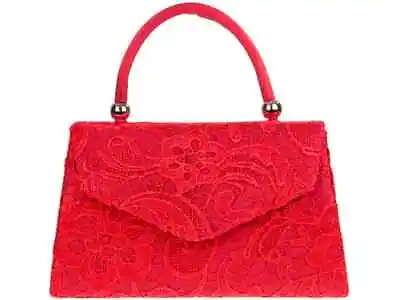 £12.99 • Buy Women Satin Embroidered Clutch Bag Lace Handbag Prom Events Top Handle Designer