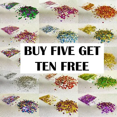 £1.99 • Buy Craft Biodegradable Glitter Bags Festival Mix Chunky, 1mm Fine Glitter 2g 5g 10g