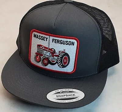 Massey Ferguson Patch Yupoong Trucker Hat YPClassic 6006 Snapback Charcoal/Black • $21.72