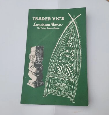 $69 • Buy Vintage 1976 Trader Vic’s TIKI Bar Luncheon Menu In The Palmer House Chicago, IL