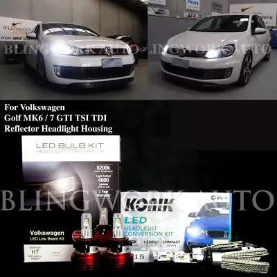 JW KONIK LED H7 H15 Headlight DRL High Low Beam For VW Golf MK7 MK6 GTI TSI TDI • $409.99