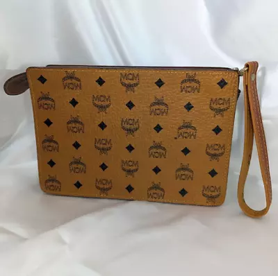 MCM Pouch Bag Leather Camel/004927 • $118