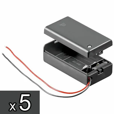 PACK OF 5 9V Battery Holder With Connection Wire Cable And On Off Switch PP3 • £9.65