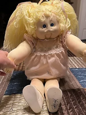 VTG Cabbage Patch Little People Soft Sculpture Doll Blonde Hair Signed Dressed • $76.50