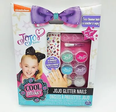 Girls Nail Set Jojo Siwa Collection Cool Maker Glitter Nails Shimmer Art Decal • $17.99