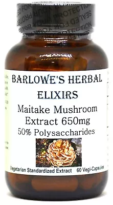 Maitake Mushroom Extract | 50% Polysaccharide | 650mg | 60 Vegi-Capsules • $11.95