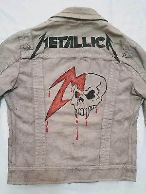 Gazzarrini Metallica Iron Maiden Motorhead Patched Hand Painted Denim Jacket... • $395