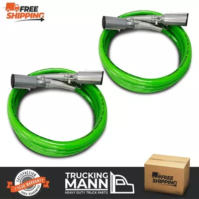 Truckingmann 7 Way Plug ABS Straight Cable 12ft  Trailer Electrical Cord 2PCS • $108.99