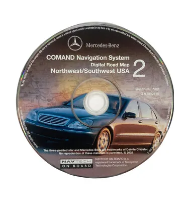 Mercedes-Benz 2002 #2 Northwest/Southwest COMMAND Navigation Road Map CD Disc • $49.99