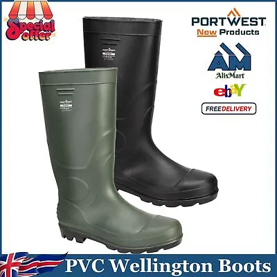 Portwest PU Non Safety Wellingtons O4 CI FO Safety Work Lightweight Boot FD90 • £20.99