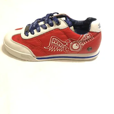 Von Dutch New Kids Size 13.5 Red Nylon & Leather Left AMPUTEE Shoe Retro Jogger￼ • $19.99