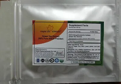 EGCG 98% Pure By HPLC Powder Epigallocatechin Gallate Green Tea Extract Powder • $85.06