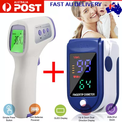 Forehead Thermometer Finger Pulse Oximeter Baby A+ Professional Digital/ • $24.59