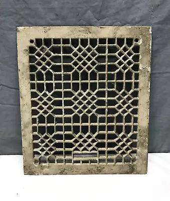 One Antique Cast Iron 12x14 Heat Grate Grill Decorative Cover Old Mocha 1745-23B • $49
